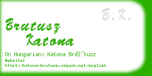 brutusz katona business card